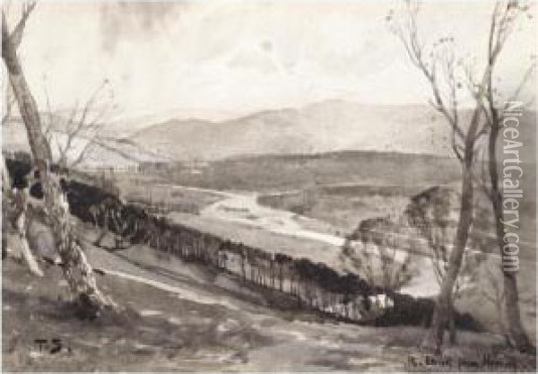 River Ettrick From Haining Oil Painting - Tom Scott