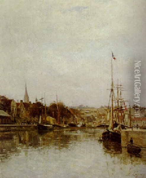 Caen, Le Bassin De Saint-pierre Oil Painting - Stanislas Lepine