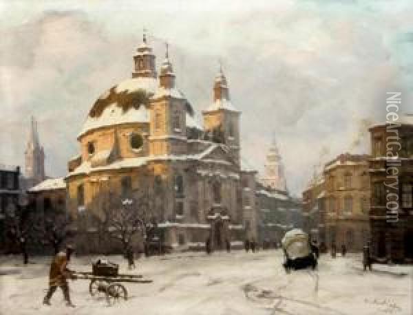 Chram Sv. Jana V Kromioii Oil Painting - Jaro Prochazka