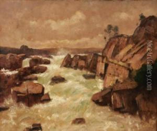 Rolling Rapids Oil Painting - Max Weyl