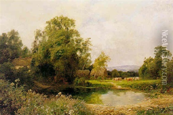 A Quiet River Oil Painting - John Clayton Adams