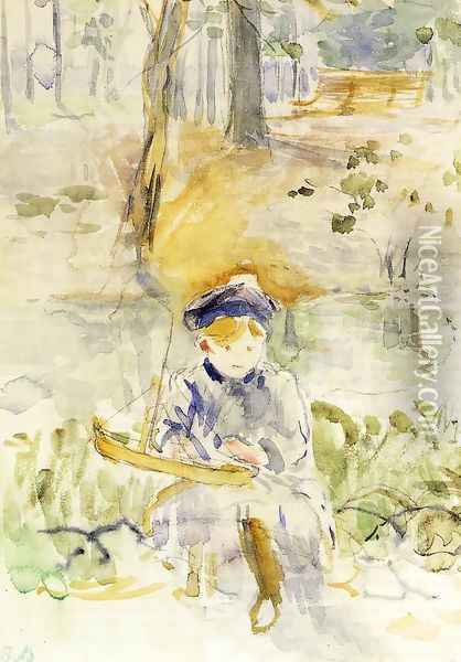 Julie And Her Boat Oil Painting - Berthe Morisot