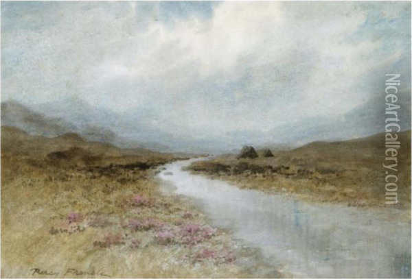 The Moorland Stream Oil Painting - William Percy French