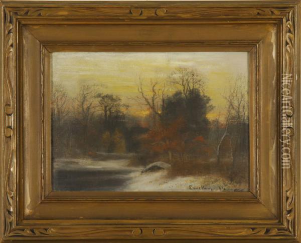 Snow At Dusk Oil Painting - John Joseph Enneking