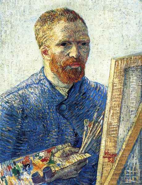 Self Portrait In Front Of The Easel Oil Painting - Vincent Van Gogh