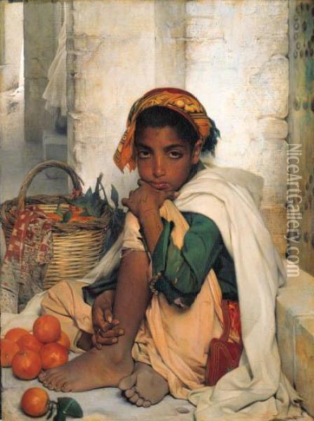 The Orange Seller Oil Painting - Auguste Felix