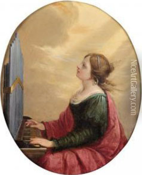 Saint Cecilia Oil Painting - Elisabetta Sirani