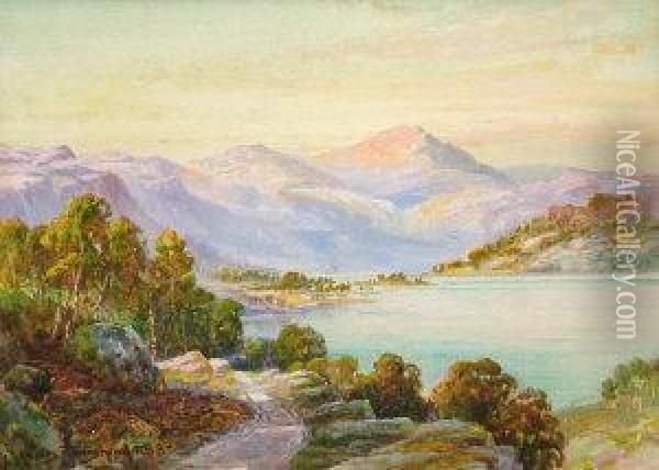 Vista Of A Highland Loch Oil Painting - James Townshend