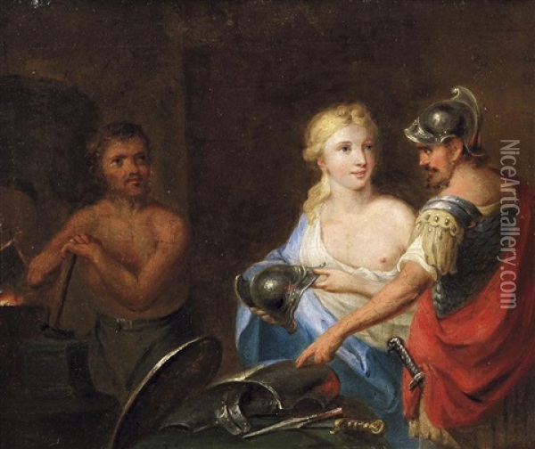 Venus Und Mars In Der Schmiede Des Vulkan Oil Painting - Anton Johann Tischbein