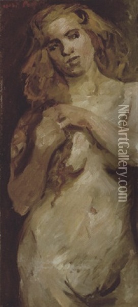 Weiblicher Akt, Kniestuck Oil Painting - Lovis Corinth