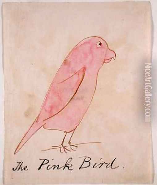 The Pink Bird Oil Painting - Edward Lear