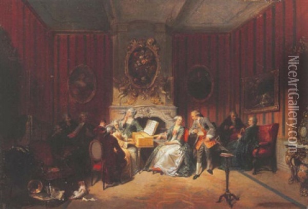 La Lecon De Musique Oil Painting - Herman Frederik Carel ten Kate