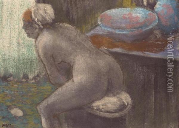 Femme A Sa Toilette Oil Painting - Edgar Degas