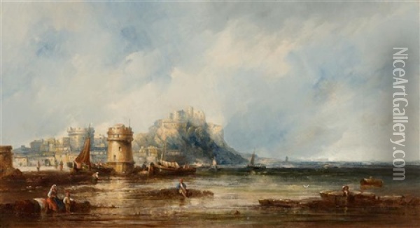 Sicht Auf Gibraltar Oil Painting - Alfred Montague