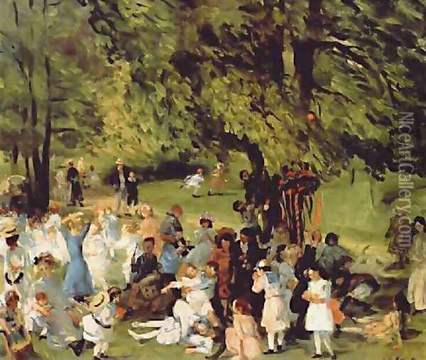 May Day in Central Park Oil Painting - William Glackens