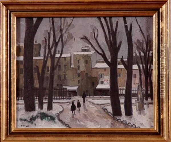 Neige A Paris Oil Painting - Louis Robert Antral