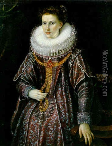 Bildnis Einer Reich Gekleideten Dame Oil Painting - Frans Pourbus the younger