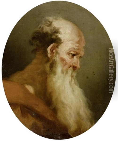 Portrat Eines Bartigen (study) Oil Painting - Giovanni Antonio Pellegrini