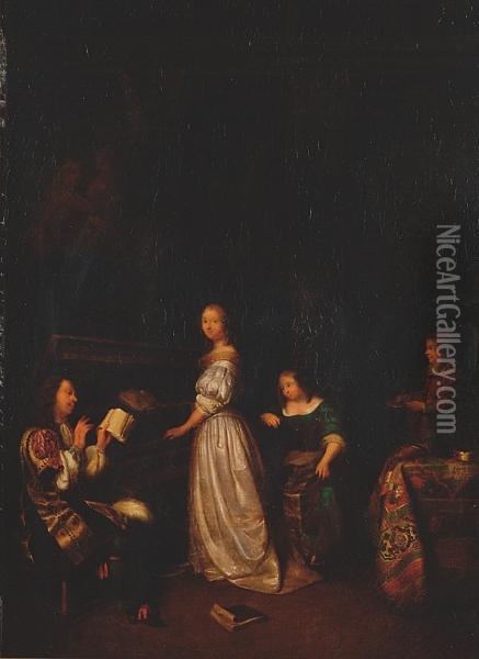 A Musical Evening Oil Painting - Willem van Mieris
