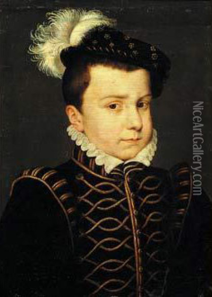 Portrait De Francois Hercules De
 France, Duc D'alencon (1554 - 1584), Quatrieme Fils De Henri Ii Et De 
Catherine De Medicis Oil Painting - Francois Clouet
