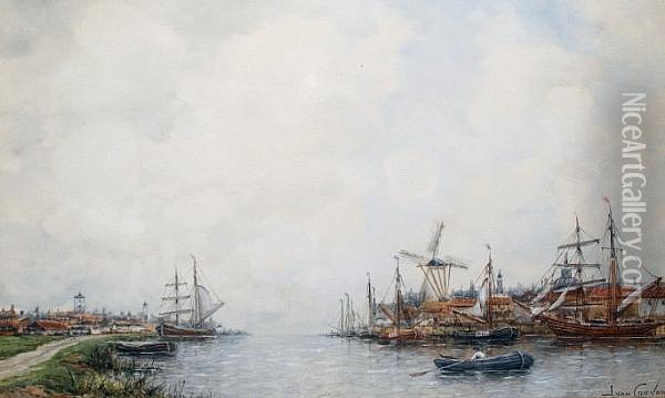 On The Meerweede, Holland Oil Painting - Hermanus Jr. Koekkoek