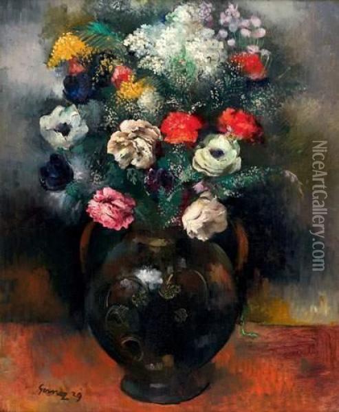 Bouquet De Fleurs Dans Un Vase Oil Painting - Paul-Elie Gernez