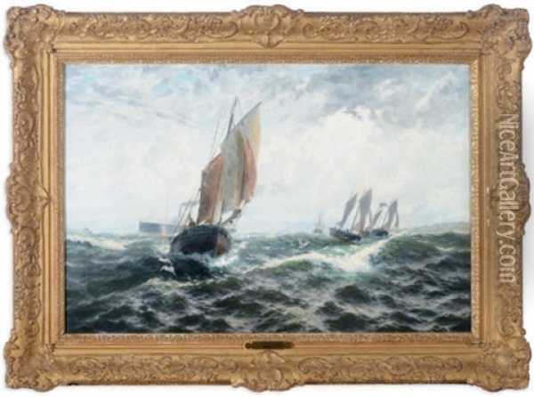 Northward For The Herring-shoals Oil Painting - Thomas Rose Miles