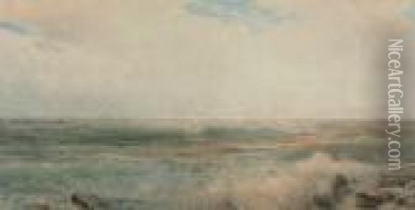Sea At Beaver Tail, Conanicut Oil Painting - William Trost Richards