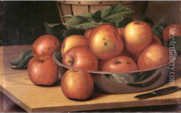 Still Life With Apples Oil Painting - Levi Wells Prentice