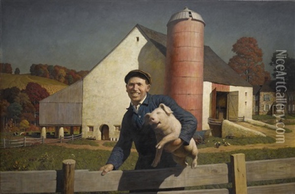 Portrait Of A Farmer (pennsylvania Farmer) Oil Painting - N.C. Wyeth