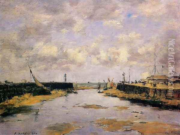 Trouville, the Jettys, Low Tide IX Oil Painting - Eugene Boudin