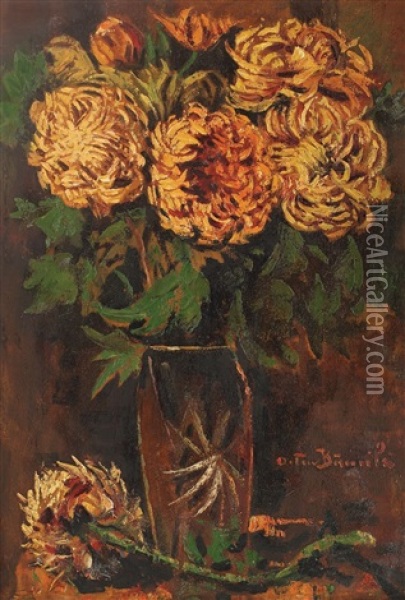 Crizanteme Oil Painting - Octav Bancila
