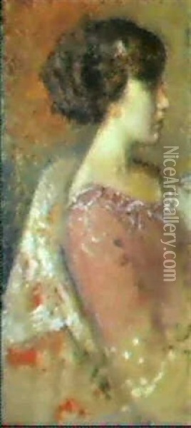 Jeune Femme De Profil Oil Painting - Georges Lemmen