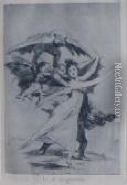 Caprichos: Plate 72, No Te Escaparas Oil Painting - Francisco De Goya y Lucientes