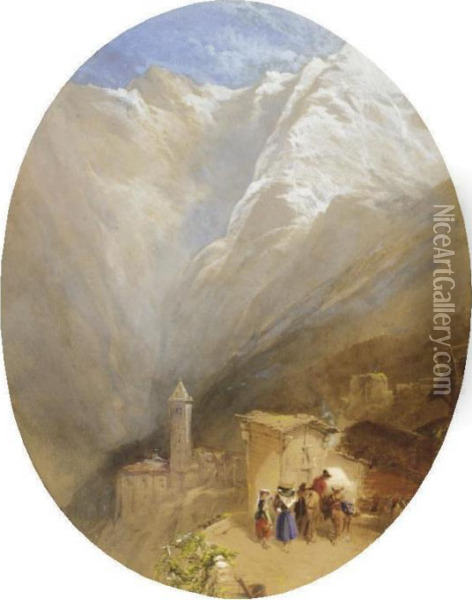 Alpine View Oil Painting - Thomas Miles Richardson