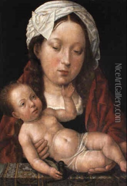 Madonna Mit Kind Oil Painting - Michiel Sittow