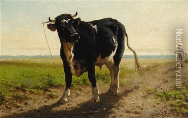 The Bull Oil Painting - Jan Vrolijk