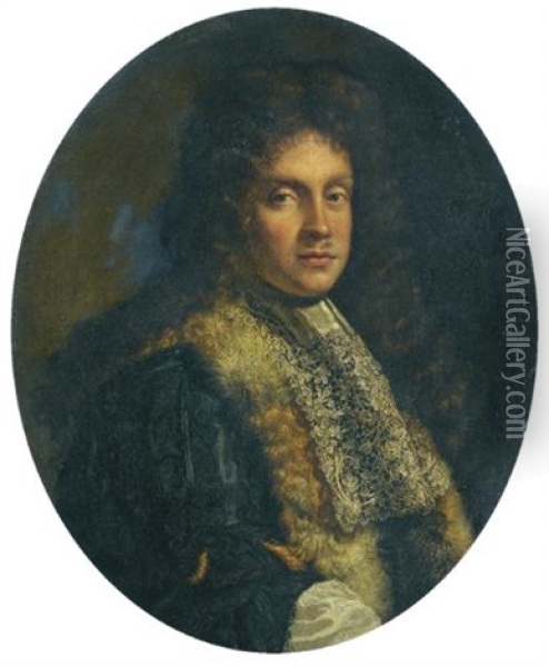 Portrait Of A Man, Bust-length Oil Painting - Benedetto Gennari the Younger