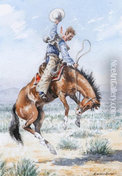 Bucking Horse Facing Right Oil Painting - John Edward Borein
