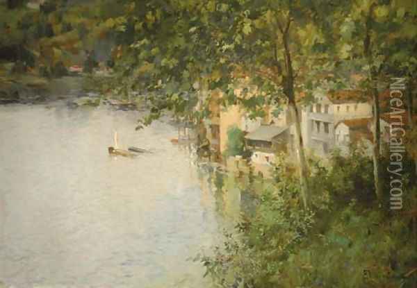 The lake Oil Painting - Eliseu Meifren i Roig