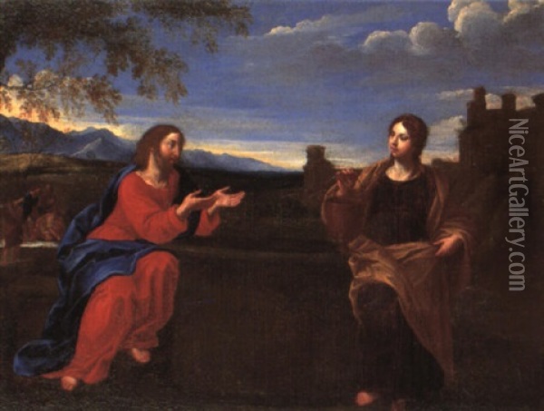 Christ And The Woman Of Samaria Oil Painting - Philippe de Champaigne