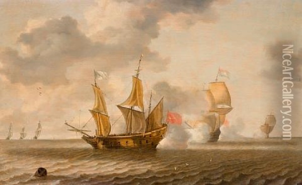 Sea Battle Oil Painting - Bonaventura Peeters the Elder