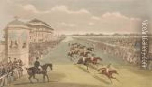 Doncaster Races Par James Harris Oil Painting - James Pollard