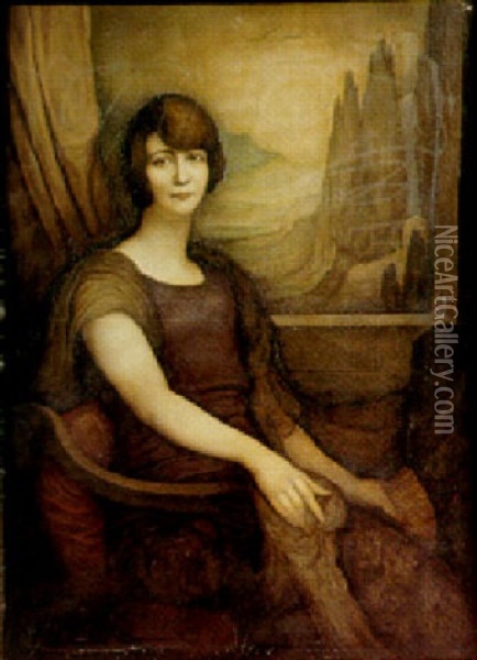 Portrait De Femme Oil Painting - Leonard Sarluis