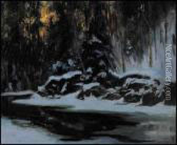 A Creek, Cache River Oil Painting - Maurice Galbraith Cullen