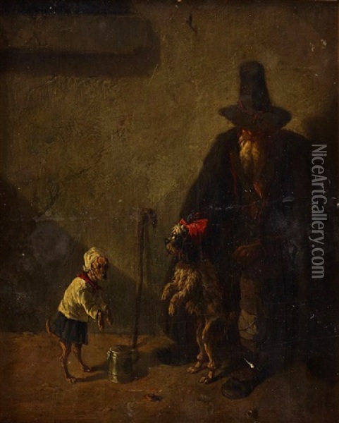 Hunddressoren Oil Painting - Joseph (Edouard J.) Stevens