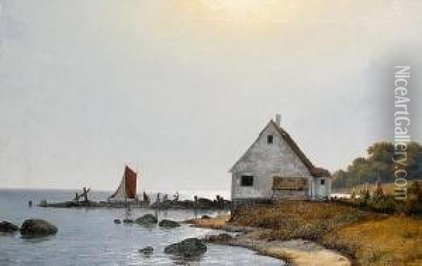 The Beach House Oil Painting - Axel Thorsen Schovelin