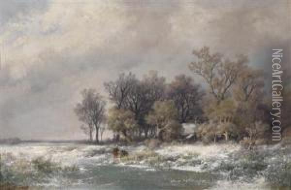 Winter Landscape And Summer Landscape Oil Painting - Remigius Adriannus van Haanen
