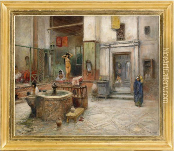 Osterlandskt Bad - Kairo Oil Painting - Frans Wilhelm Odelmark