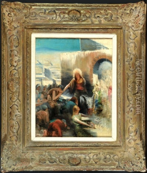 Einzug Jesu In Jerusalem Oil Painting - Emil Benediktoff Hirschfeld
